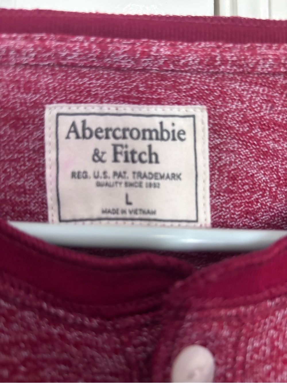 Abercrombie & Fitch Burgundy Heather Henley Shirt - Picture 2 of 3